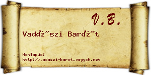 Vadászi Barót névjegykártya